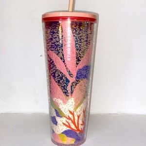 Starbucks Pink and Gold Coral Reef Bubble 24 oz Tumbler
